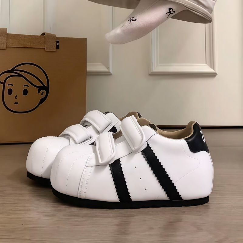 魔术贴丑萌贝壳头德训面包鞋女2025新款百搭内增高休闲运动小板鞋|undefined
