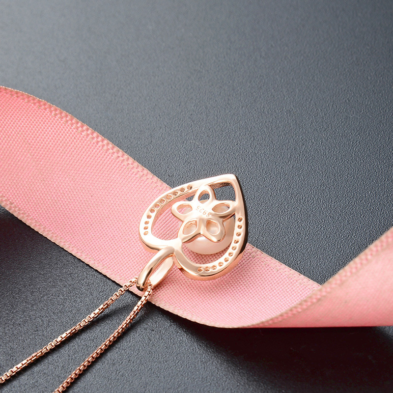 925 plata esterlina collar de perlas de agua dulce mujer simple versátil de alto nivel sensación de micro piedra colgante de amor cadena clavícula