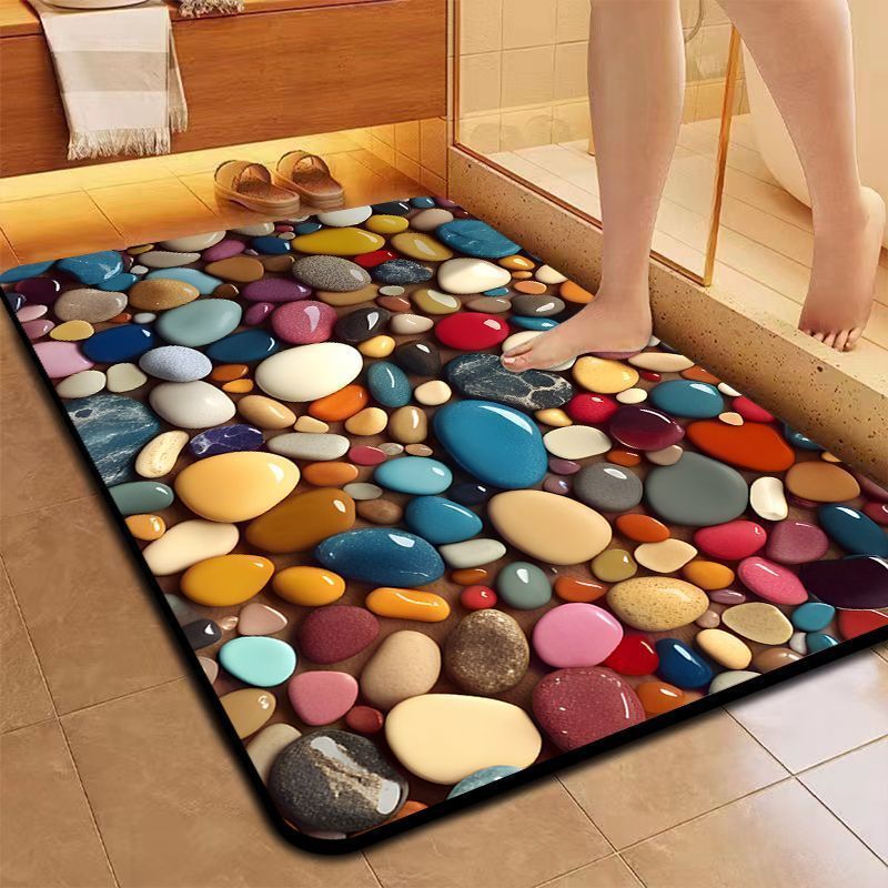 Alfombra de suelo de adoquines de diatomitas, almohadilla de pies absorbente de agua, almohadilla de pies antideslizante de baño resistente al desgaste image 17