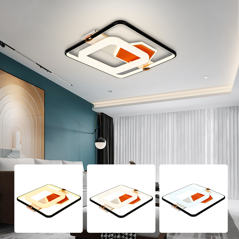 新款LED简约现代灯2.4G方形72W无极调光APP遥控吸顶灯客厅卧室灯
