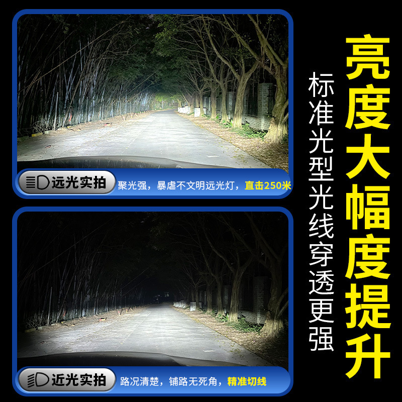 国境を越えた自動車用 LED ヘッドライト H4 遠近一体型魚眼二焦点レンズハイパワープラグインヘッドライト|undefined