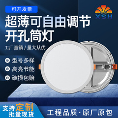 LED超薄型調節可能な穴あけダウンライト埋め込み式円形天井スポットライト家庭用廊下通路穴あけライト