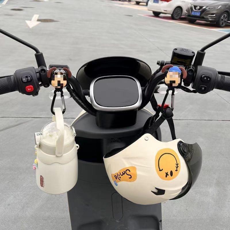 電気自動車フックロックフロントユニバーサルパンチフリーかわいい漫画多機能自転車バッグ重量フック|undefined
