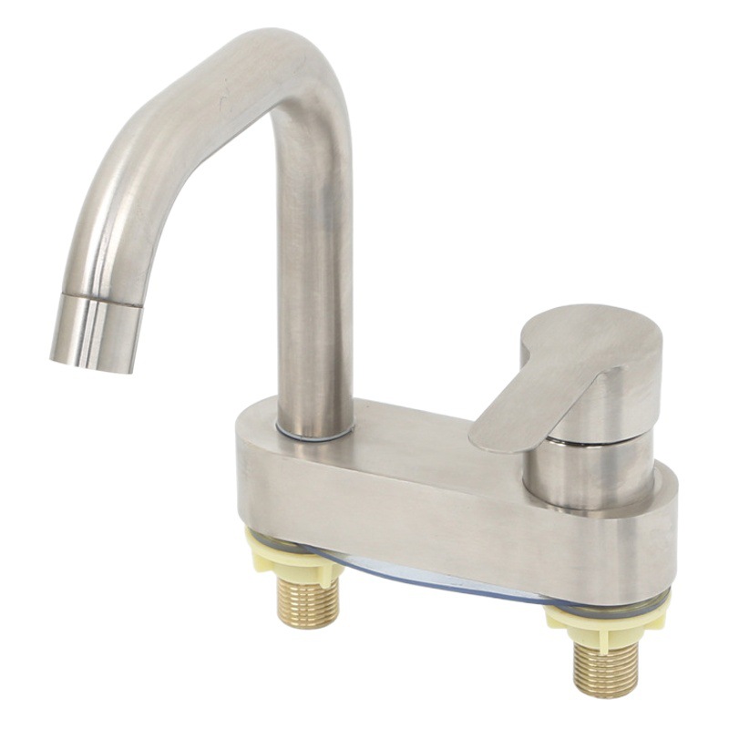 Lavabo de acero inoxidable cuenca hogar válvula mezcladora baño doble agujero lavabo caliente y fría grifo lavabo fabricante