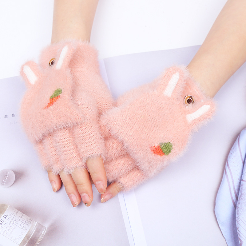ぬいぐるみ手袋、クロスボーダー冬用手袋、学生用暖かいフリップ手袋、アウトドア用手袋、厚手の防寒手袋、ネットセレブのホットスタイル|undefined