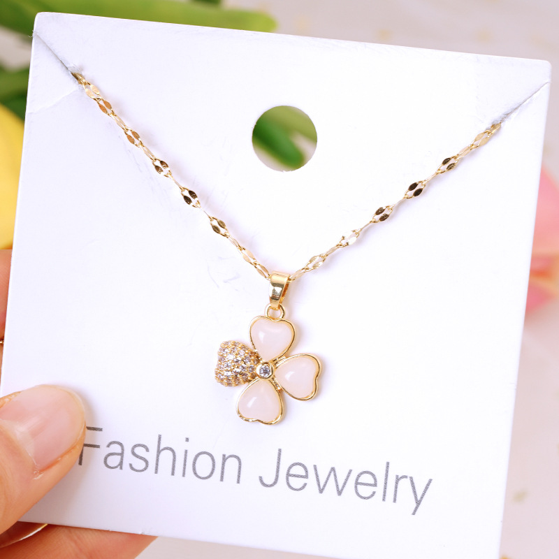 Nuevo collar de moda popular trébol luz collar de lujo de las mujeres suerte joyería de estilo simple joyería popular