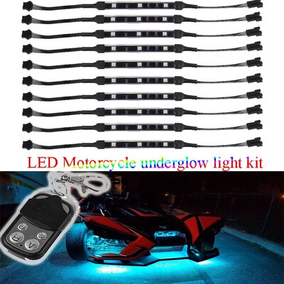 亚马逊爆款一拖十5050RGB红外声控变色LED汽摩氛围灯摩托车爆闪灯|ms