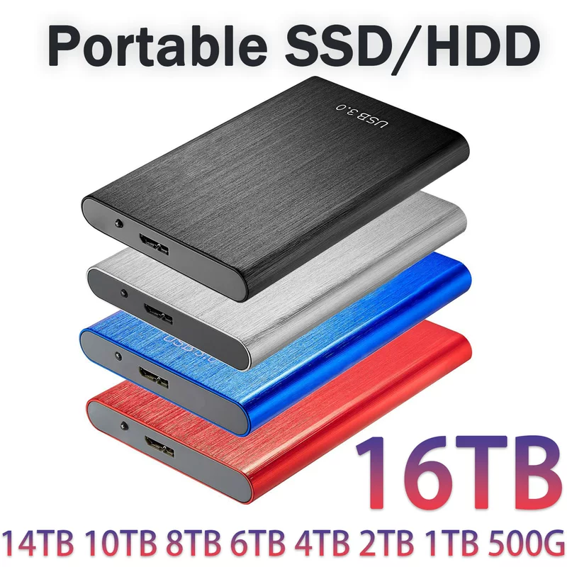 Портативный переносной жёсткий диск USB 3.0, обновлённая версия, 500 ГБ/1 ТБ/2 ТБ/4 ТБ/8 ТБ, внешний накопитель для расширения памяти