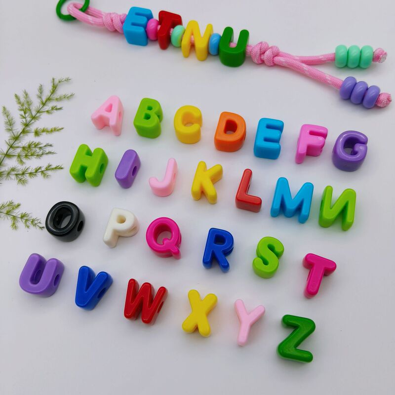 Large-hole letter beads, acrylic loose beads, DIY jewelry accessories, bag charms, mobile phone chains, keychain accessories Large-hole letter beads, acrylic loose beads, DIY jewelry accessories, bag charms, mobile phone chains, keychain accessories