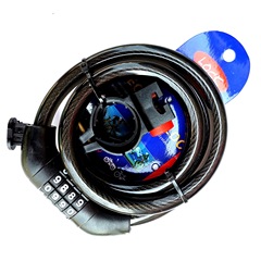 山地車密碼鎖 自行車鎖 鋼絲鏈條鎖 四位密碼鋼絲鎖 騎行裝備配件