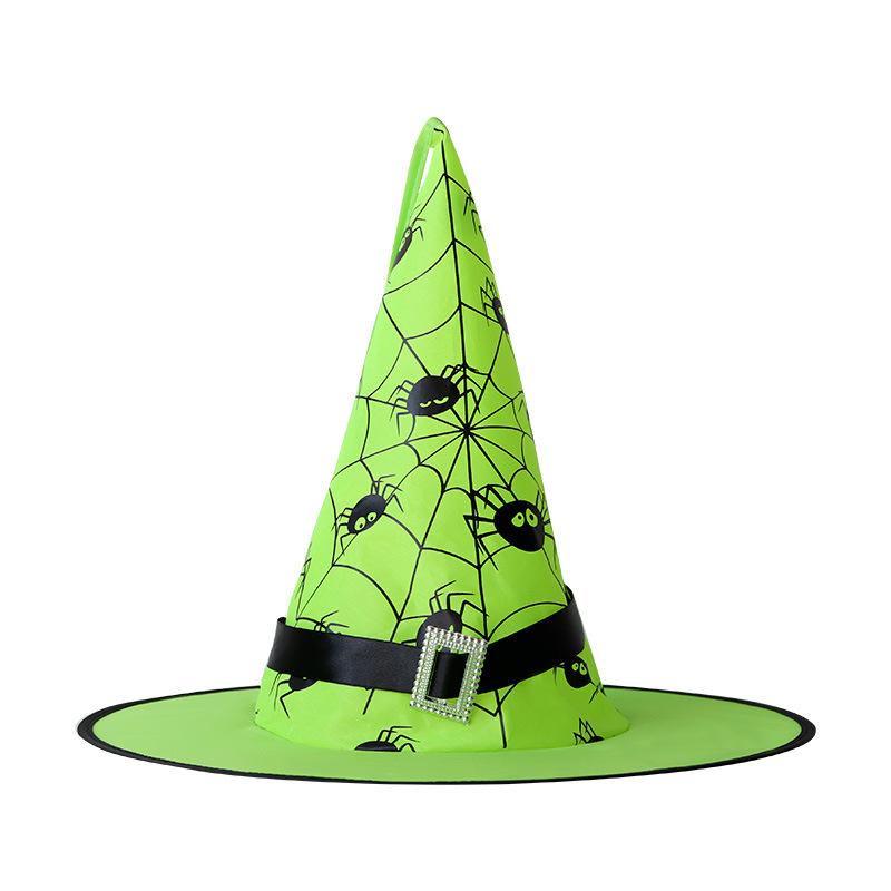 Halloween sombrero luminoso atmósfera diseño accesorios asistente sombrero decoración colgante impresión LED asistente bruja sombrero