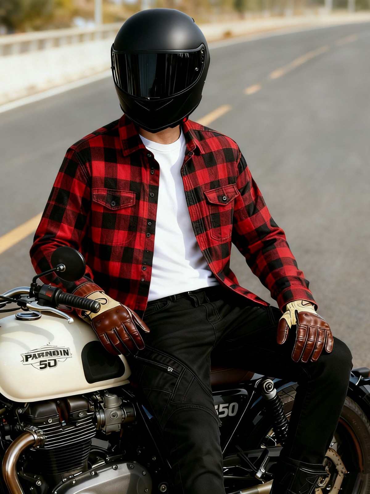 VOLERO Traje de ciclismo de motocicleta Kevlar Casual Retro Four Seasons Locomotive Camisa a cuadros Chaqueta a prueba de caídas