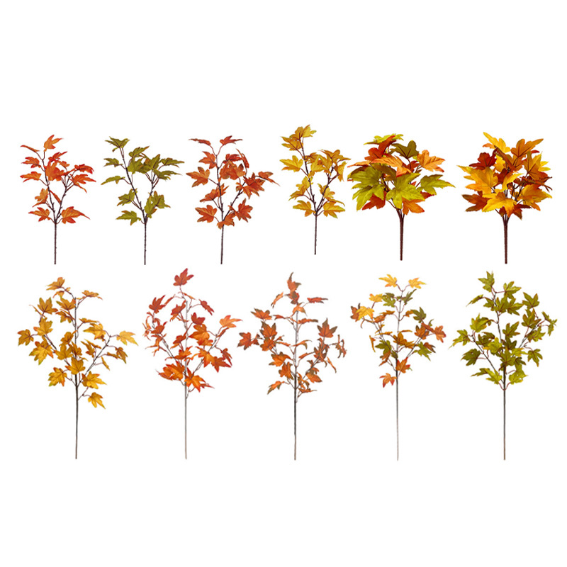 Artificial otoño hoja de arce arreglo de flores accesorios centro comercial Meichen decoración del hogar Festival de la cosecha Acción de Gracias simulación Maple Leaf