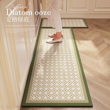 轻奢复古硅藻泥厨房地垫家用厨房餐厅吸水易打理耐脏脚垫玄关门垫