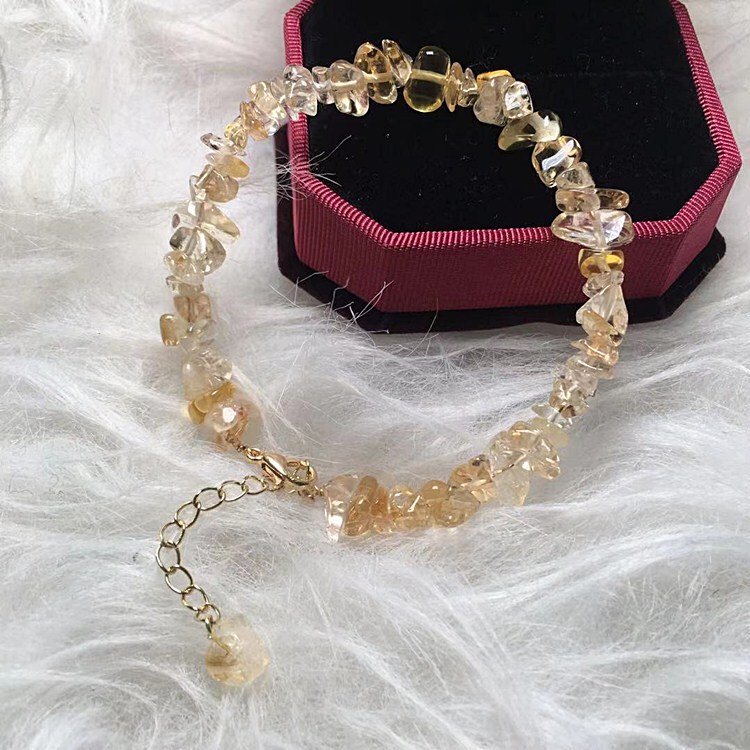 Meisa Crystal Wholesale Citrine Gravel Bracelet 14K Gold-Filled Accessories to Keep Long Time