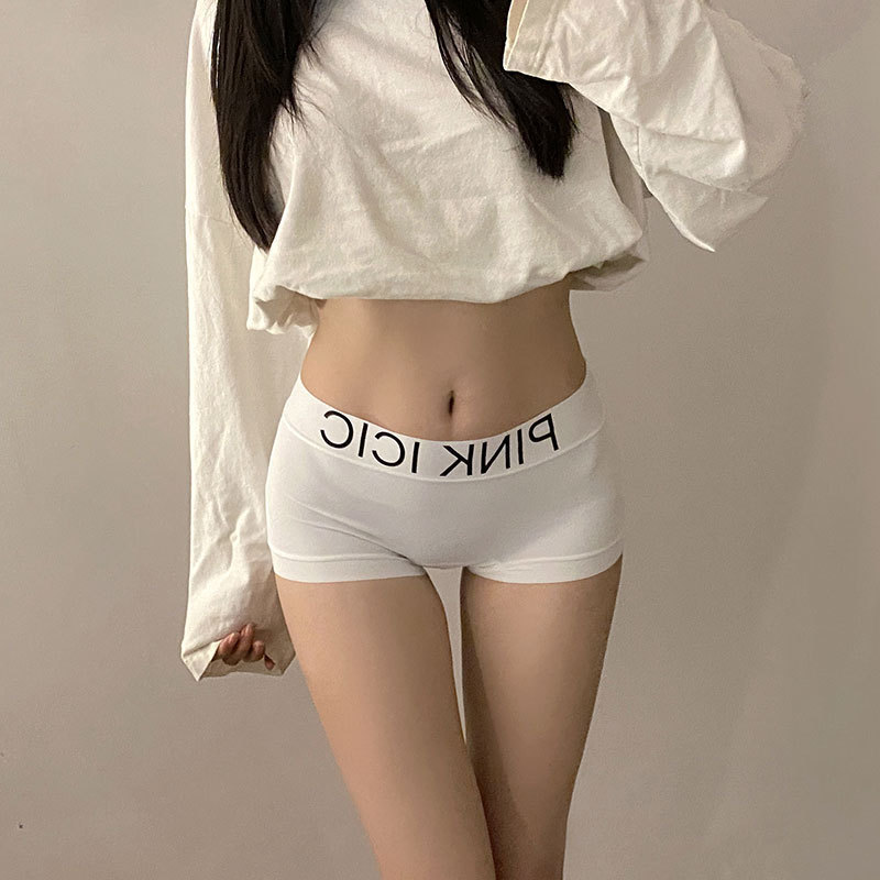 Women's Boxer Briefs Simple Extended Pure Cotton Crotch Ice Silk Underwear 2025 Summer Breathable High Waist Boxer Briefs for Women