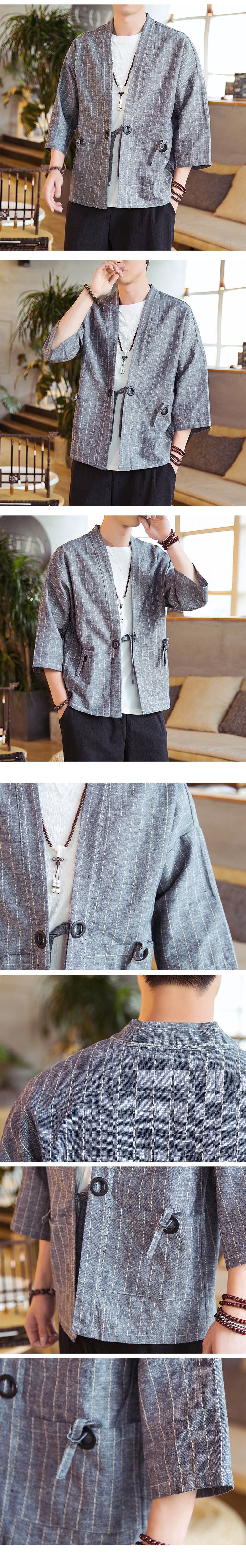 Title 10, Bata de verano de manga corta para hombre con r...