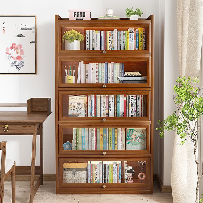 Bookcase Simple Bookshelf Floor-Standing Dust-Proof Storage Rack Home Storage Children's Student Multi-Layer Living Room Transparent Display Cabinet