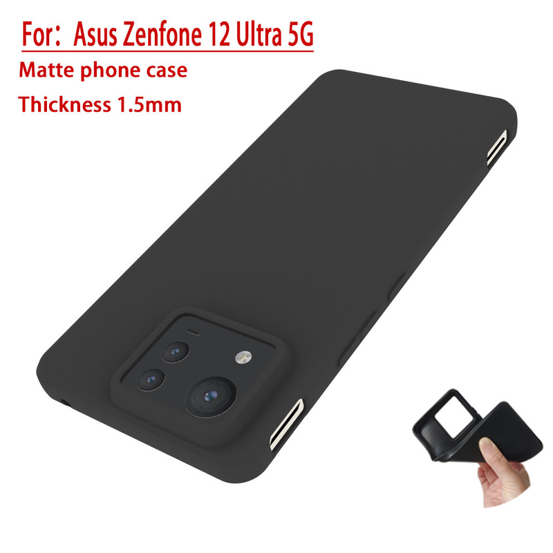 For ASUS Zenfone 12 Ultra Black Phone Case ASUS 12 Frosted Cover TPU Soft Rubber Protective Cover