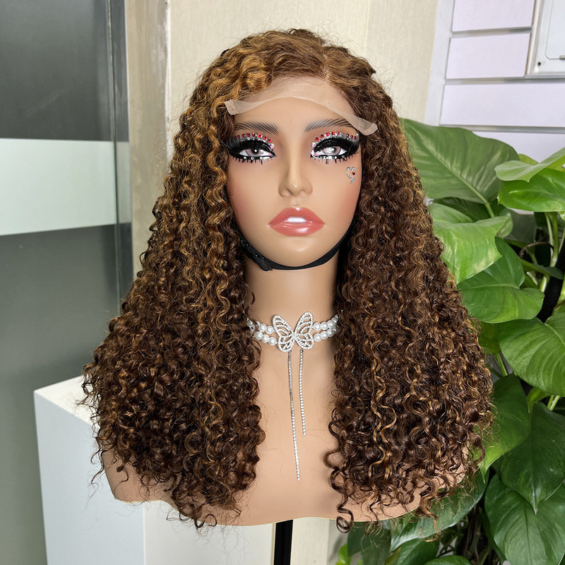 13*4 lace front wig, full cap, long curly hair, natural and breathable, hand-tied, African small curls, human hair wigs