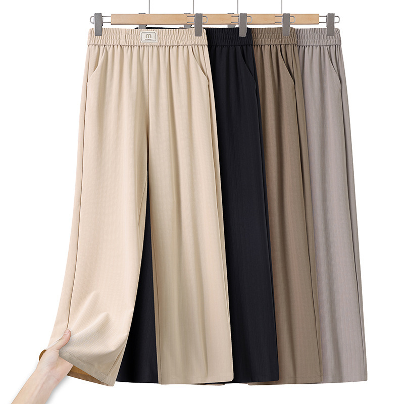 Mother's Pants Summer Thin Elapsed High Waist Pants 50-year-old 60-year-old Women's Pants Grandma Thin Straight Pants Mother's Pants Summer Thin Elapsed High Waist Pants 50-year-old 60-year-old Women's Pants Grandma Thin Straight Pants