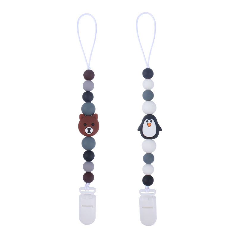 Bebé suministros de dibujos animados animal serie dos conjuntos Bebé dibujos animados unicornio mordedor pezón cadena anti-caída