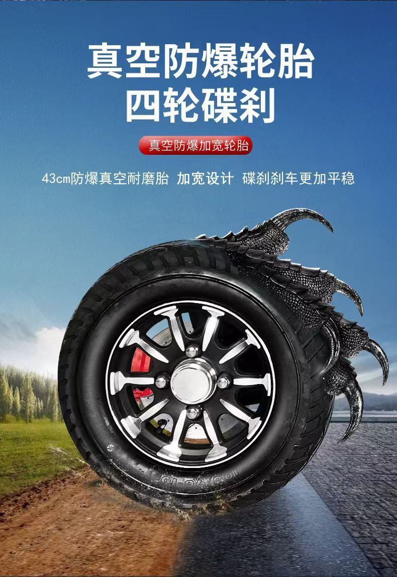New Model M8 Double-Row Four-Seater Four-Wheel Sightseeing Vehicle for Property Management, Real Estate, Reception, and Airport Use