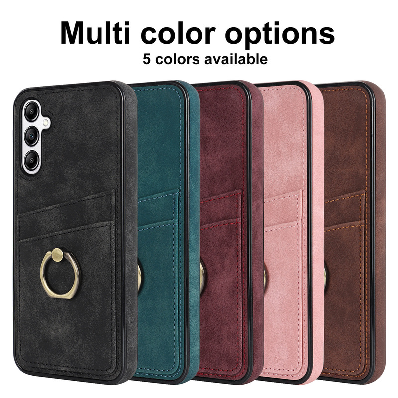 Suitable for Samsung Galaxy A54 Phone Case Business Card Case A53 Ring Bracket A52 Drop-resistant Leather Case Simple Suitable for Samsung Galaxy A54 Phone Case Business Card Case A53 Ring Bracket A52 Drop-resistant Leather Case Simple