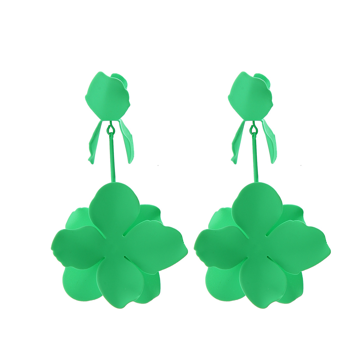 1 Pair IG Style Sweet Flower Spray Paint Stoving Varnish Iron Drop Earrings display picture 27