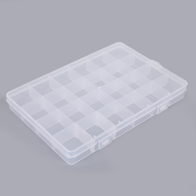24-grid Transparent Removable Storage Box Handmade DIY Beads Earrings Jewelry Box Anti-oxidation Storage Box