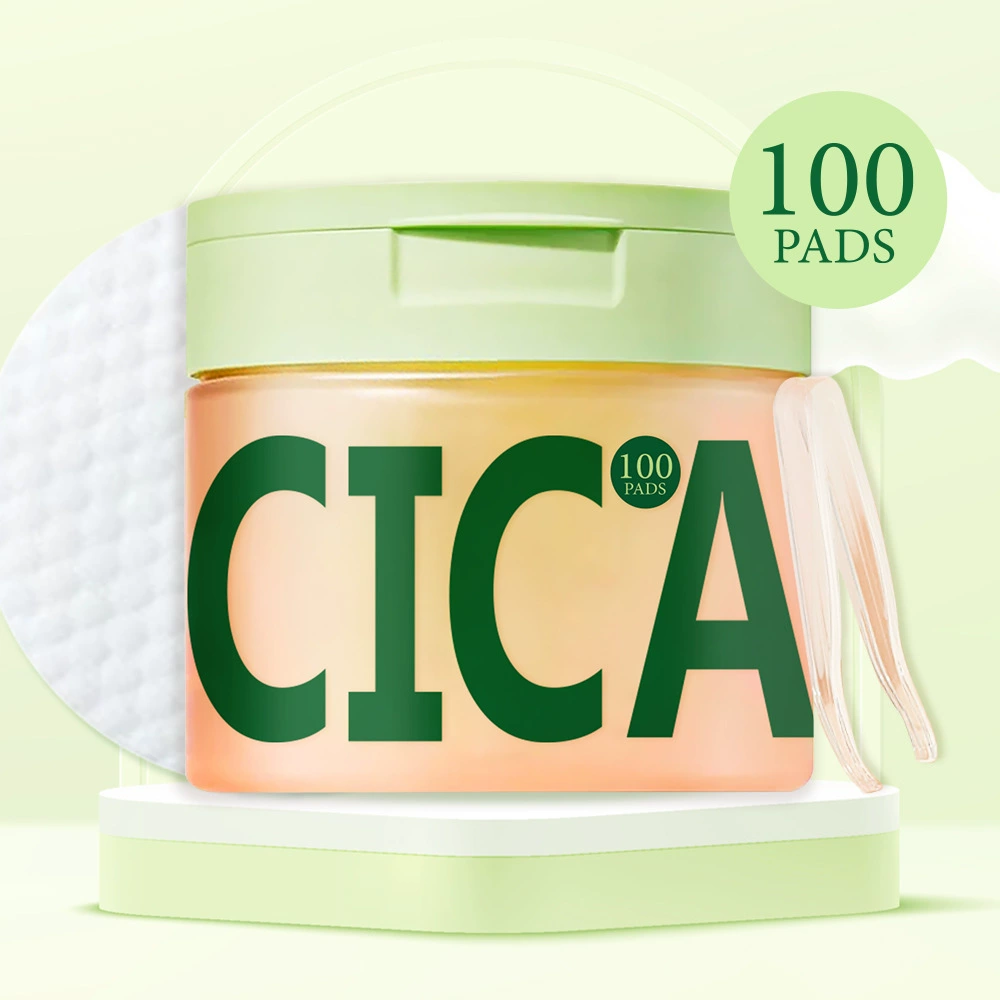 Тонер-пэды с центеллой (Cica), 100 хлопковых дисков, успокаивающий очищающий тонер