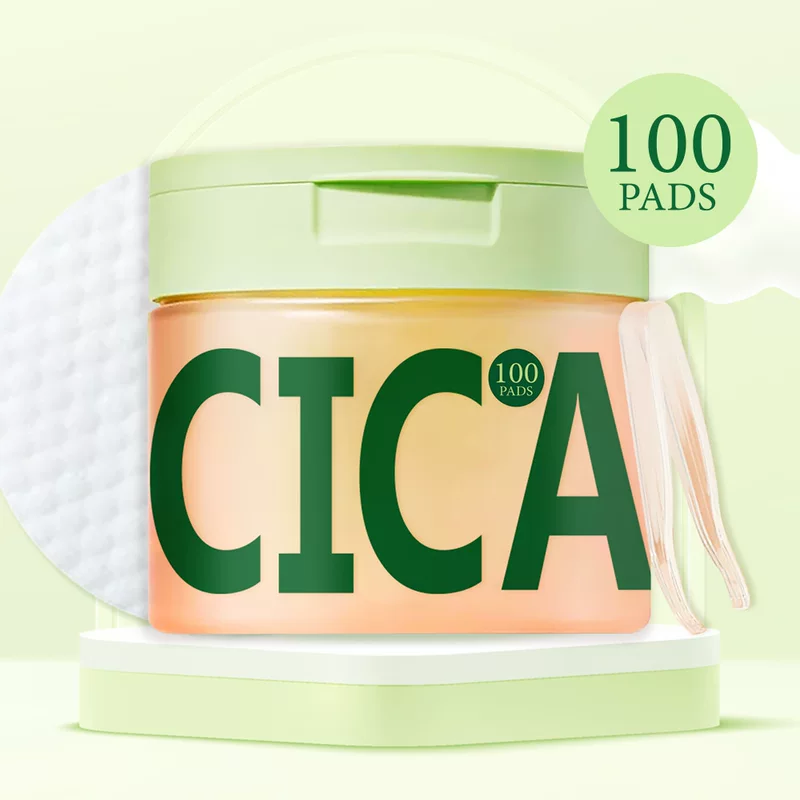 Тонер-пэды с центеллой (Cica), 100 хлопковых дисков, успокаивающий очищающий тонер