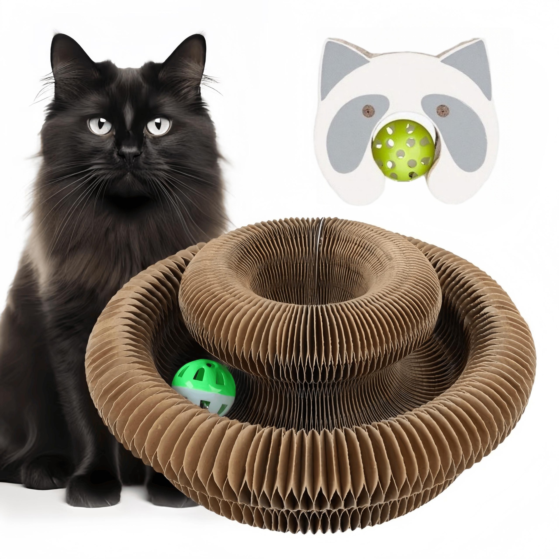Órgano para gatos Juguetes para gatos con campana auto-hi para aliviar el aburrimiento Nido de gatos Garras de molienda para gatos Juguetes para gatos resistentes a agarrar papel corrugado