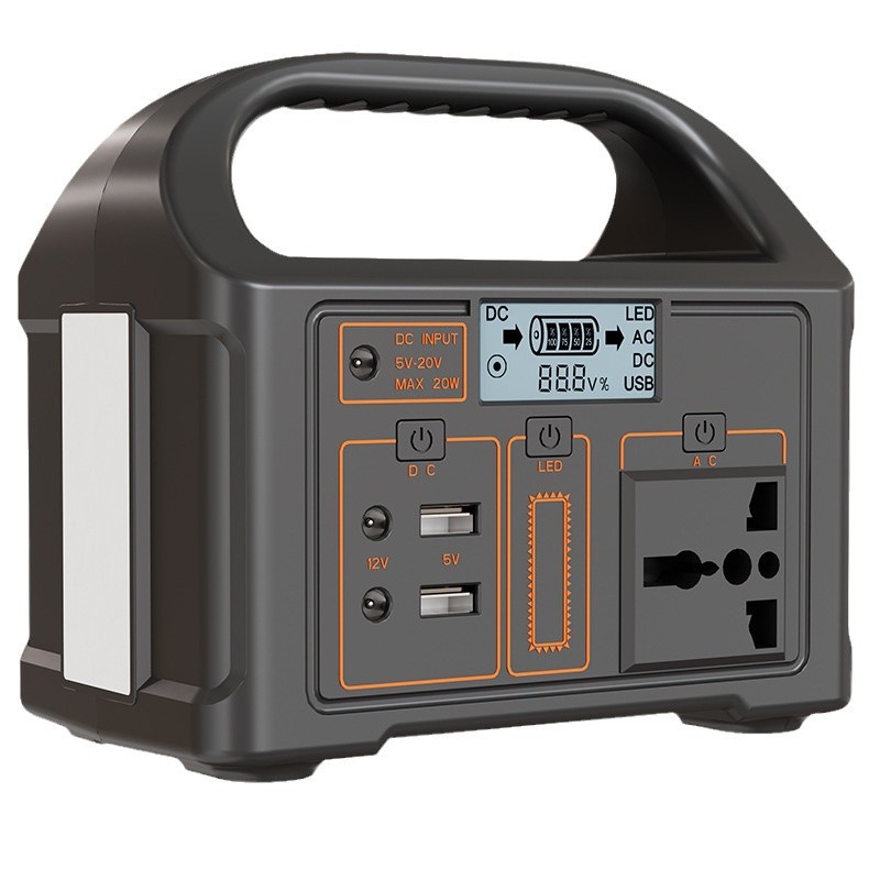 Fuente de alimentación al aire libre de fosfato de hierro de litio de gran capacidad al aire libre conveniente 300W 500W fuente de alimentación portátil conveniente 220V 110V