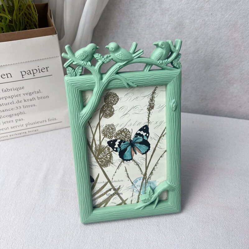 Low-Priced Vertical Wood Grain Creative Three Birds Resin Photo Frame Tabletop Decoration Ornament 6inch Green Low-Priced Vertical Wood Grain Creative Three Birds Resin Photo Frame Tabletop Decoration Ornament 6inch Green