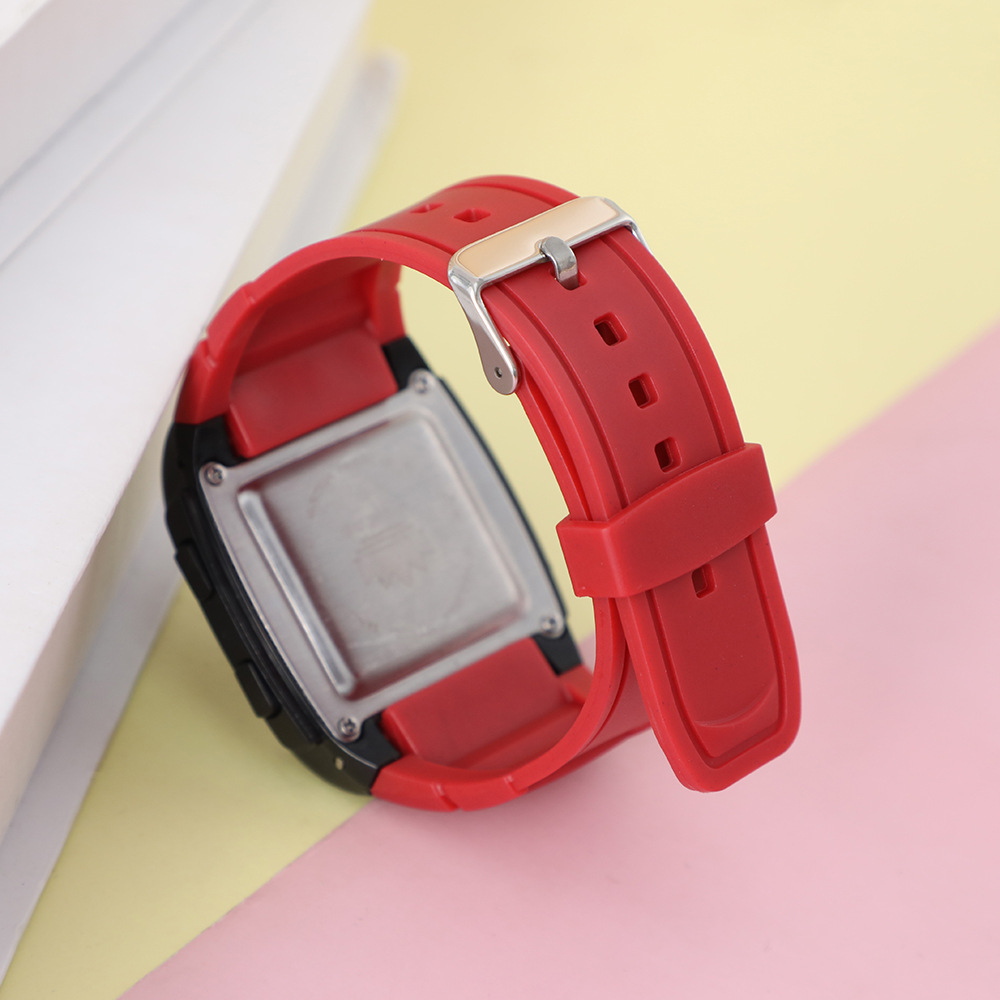 Juventud cuadrado retro reloj electrónico impermeable niños y niñas personalidad simple deportes multifuncional reloj electrónico tendencia