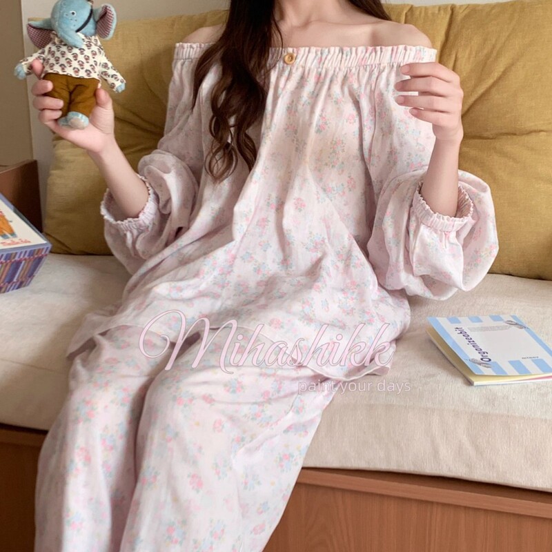 Class a Pure Cotton Double-Layer Gauze Gentle Floral Long-Sleeved Pajamas for Women 2026 Spring and Summer New Cotton and Linen Home Clothes Class a Pure Cotton Double-Layer Gauze Gentle Floral Long-Sleeved Pajamas for Women 2026 Spring and Summer New Cotton and Linen Home Clothes
