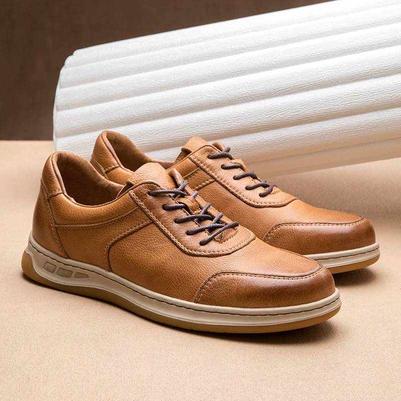 Ручной бизнес повседневная кожаная обувь мужская кожаная английская кожа мягкая подошва дышащая голова слой кожаная мужская обувь 2024 новый стиль осень