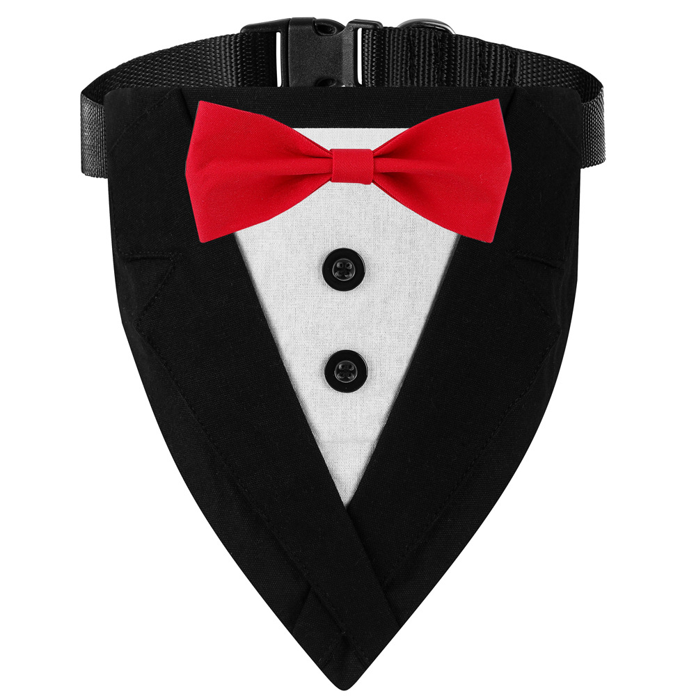 Cross-border exclusivo nuevo traje popular perro triángulo bufanda corbata mascota perro saliva toalla bufanda de la boda