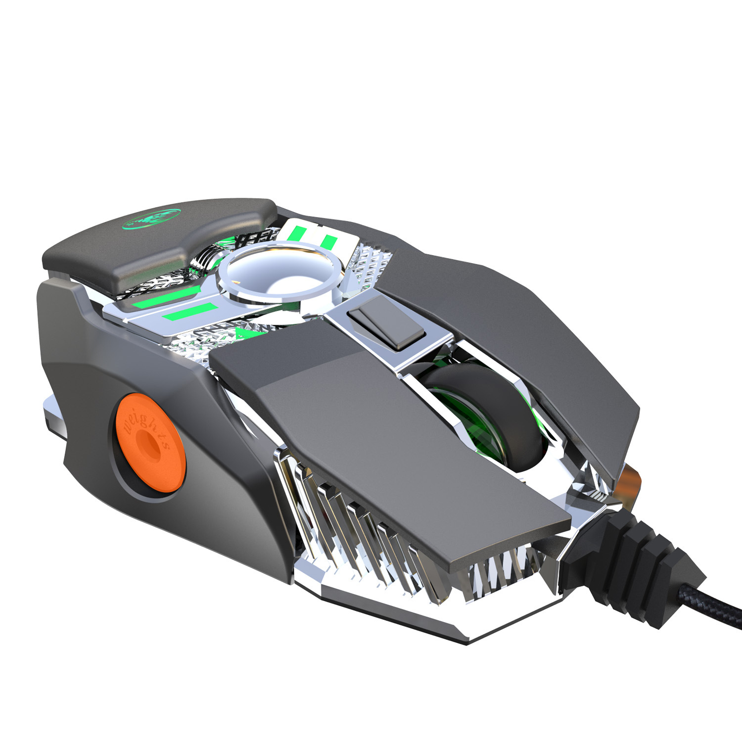 Nou joc de mâncat pui, mașină programabilă cu 7 taste, cu fir, 6400 dpi, cu lumini cool și mouse cu apăsare automată a pistolului_voghion.com