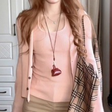 早秋韩系氛围感针织吊带开衫两件套装女2025新款修身显瘦薄款外套