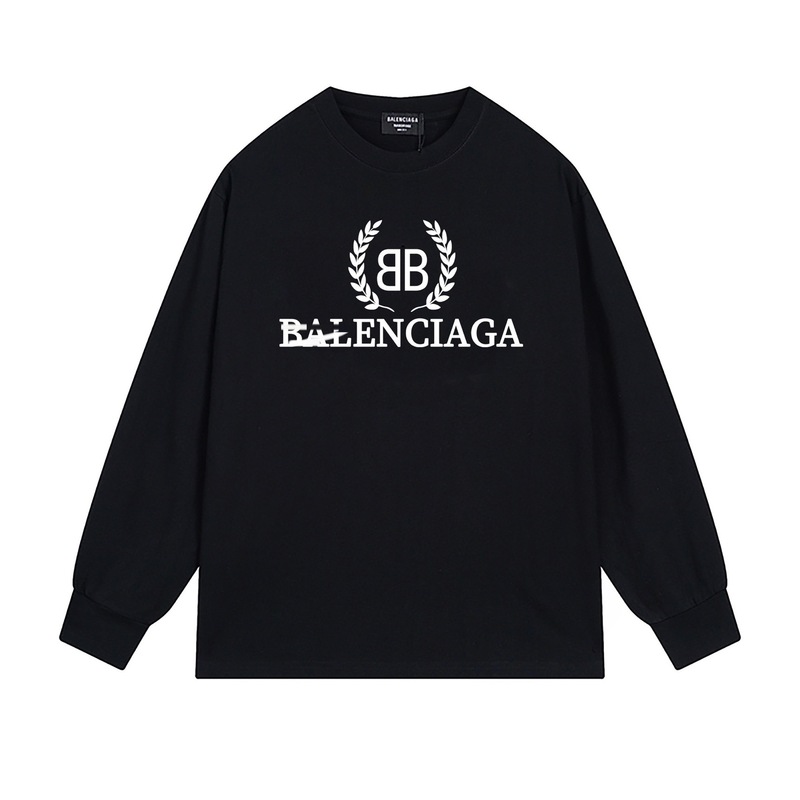 跨境B家新款涂鸦印花logo字母260克精梳棉双纱男女同款长袖卫衣T|undefined