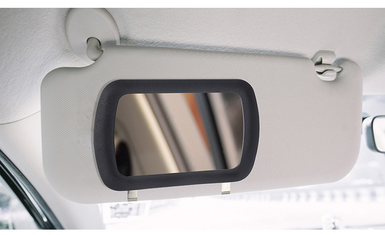 Car sun visor makeup mirror, passenger side sun visor vanity mirror with diamonds, touch-up mirror, car interior decoration clip-on rearview mirror