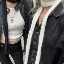 韩国设计师秋冬新款羊毛y2k 细围巾女长条软糯围巾窄版装饰小围脖