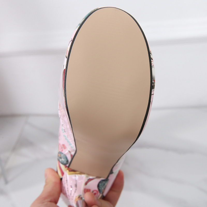 Boot nữ cổ cao quá gối họa tiết ngựa vằn, gót 19 cm, dáng ôm chân co giãn — Hình ảnh Tạp Chí chi tiết 11