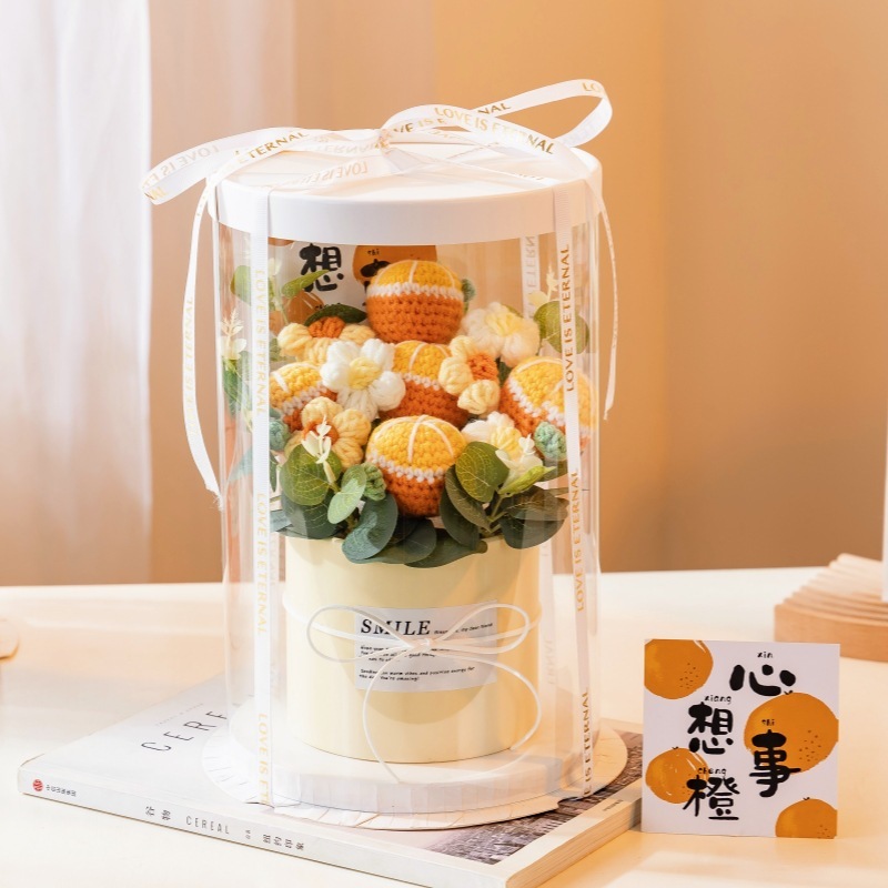 生日礼物送女生闺蜜妈妈手工成品针织编织毛线花束教师节节摆件|undefined