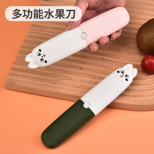 Multifunctional fruit knife two-in-one paring knife double-headed fruit peeling knife dormitory multi-purpose peeling tool wholesale