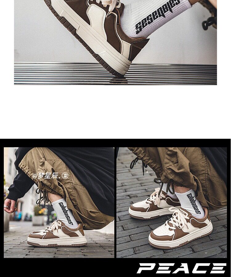 Giày thể thao nam sneaker cổ thấp đế bằng kiểu Mỹ thời trang — K88 m màu nâu, K88 m màu đen chi tiết 18