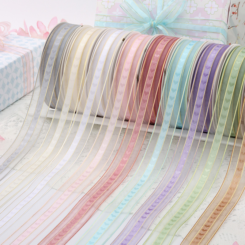 Axsd Heart Yarn Ribbon Medium Satin Edge Yarn Ribbon Flower Shop Bouquet Packaging Ribbon Birthday Cake Box Tie Ribbon