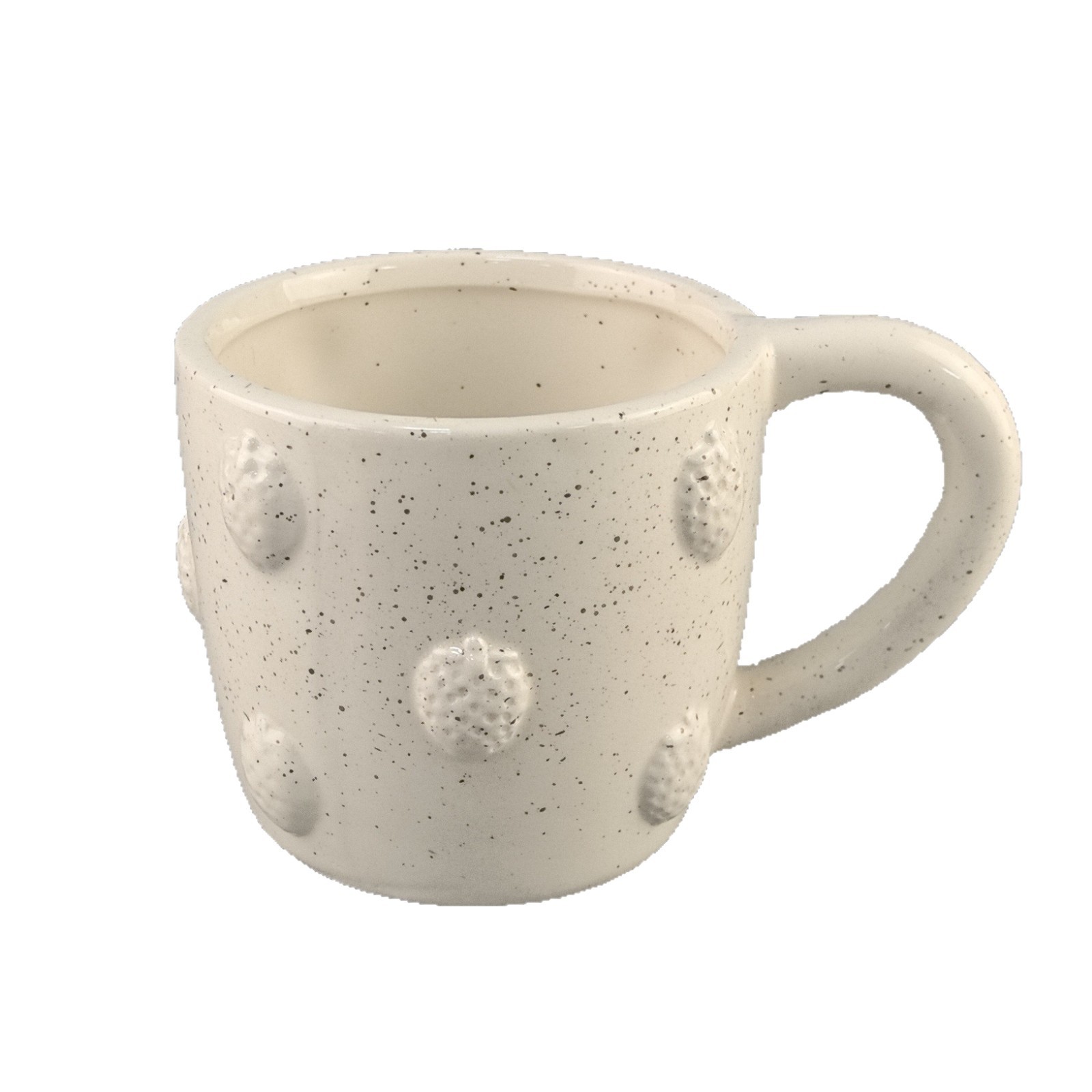 Cerámica creativa en relieve fresas puntos de pulverización tazas de alto valor facial inswind cerámica tazas hechas a mano artesanías de cerámica